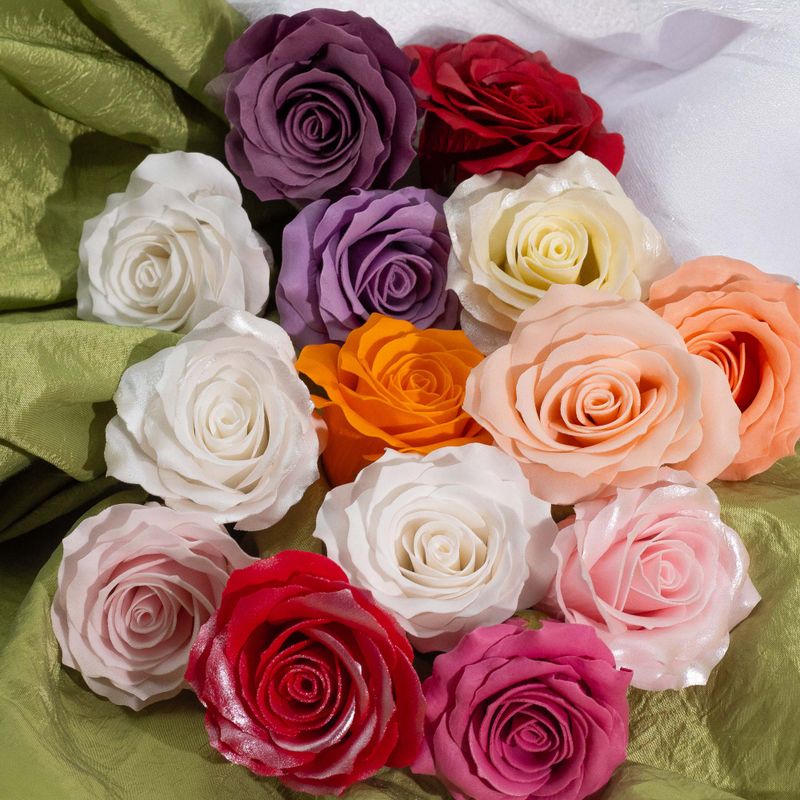 Tvålblommor till Hantverk - (5-lager) Endast för Dekoration - Sidenkantad Ros - Puderrosa