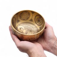 Klangskålar av Ren Mässing - Etsad Buddha - Set om 4 - Ca 3.85kg