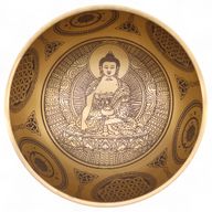 Klangskålar av Ren Mässing - Etsad Buddha - Set om 4 - Ca 3.85kg