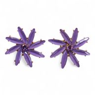 Lavendel Örhängen - Vintage Glas - Blommor
