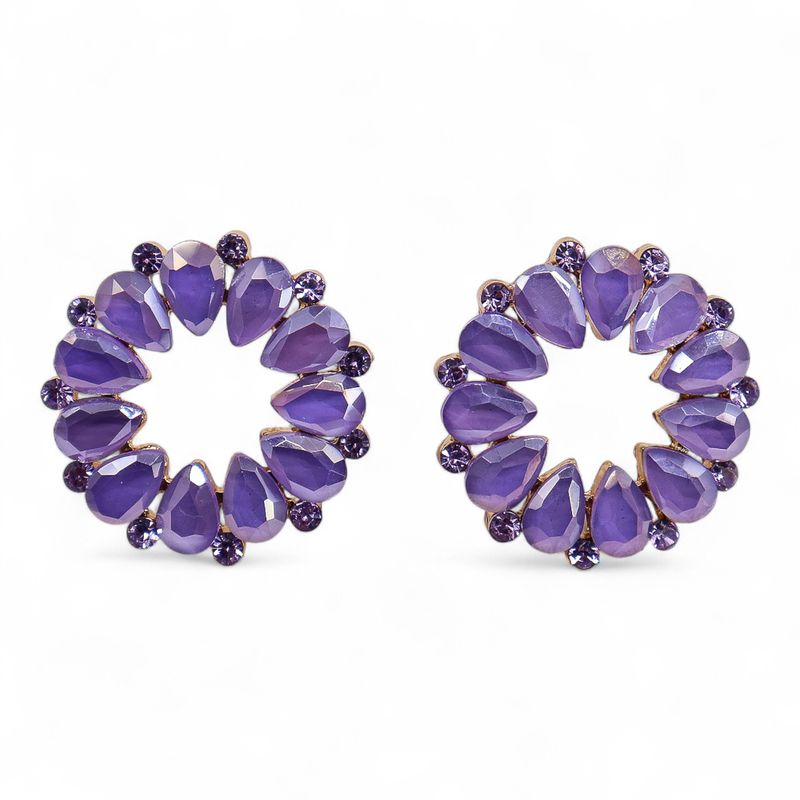 Lavendel Örhängen - Vintage Glas - Ring