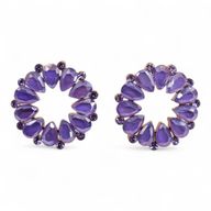 Lavendel Örhängen - Vintage Glas - Ring