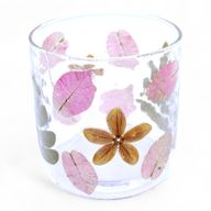 Naturligt Blommigt Glas - Rak Ljuslykta - Vår (8x8cm)