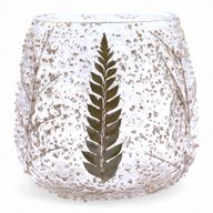 Naturligt Blommigt Glas - Rak Ljuslykta - Tall (10x9cm)