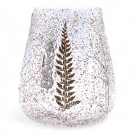 Naturligt Blommigt Glas - Stor Skålformad Ljuslykta - Tall (15x12cm)