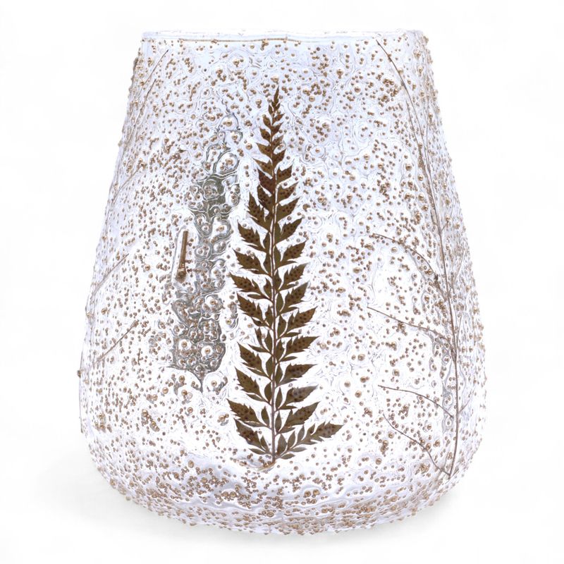 Naturligt Blommigt Glas - Stor Skålformad Ljuslykta - Tall (15x12cm)
