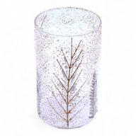 Naturligt Blommigt Glas - Lång Vasformad Ljuslykta - Tall (19x11cm)