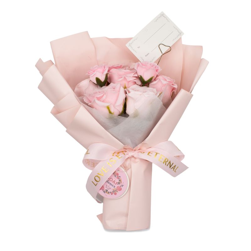 Stor Bukett Rosa Rosor - Kärleken är Evig - Presentkort