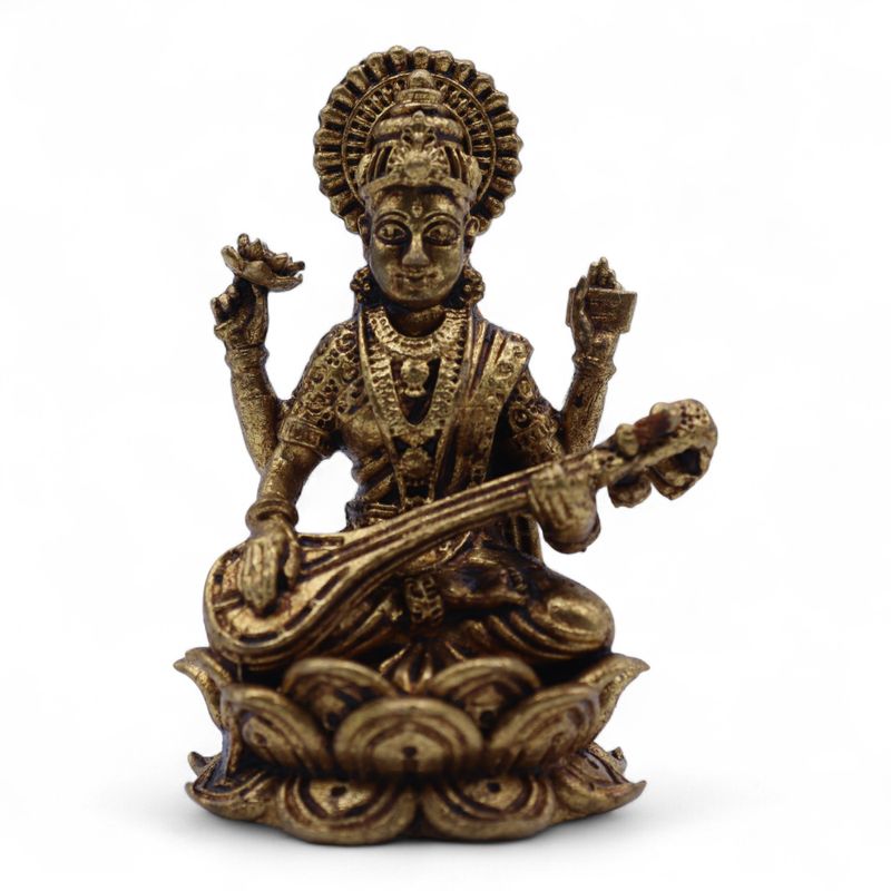 Miniatyrstaty av Guden Sarswati (52g)  - 49mm