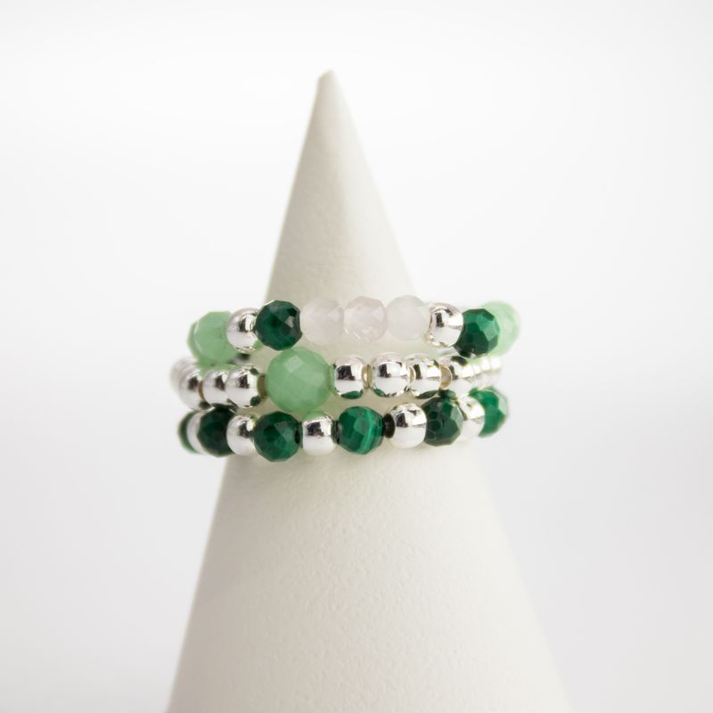 Nymph Spirit Ringset med Ädelstenar – Skogens Ande