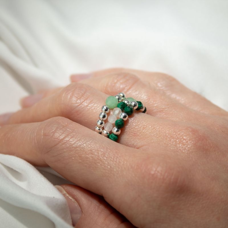 Nymph Spirit Ringset med Ädelstenar – Skogens Ande