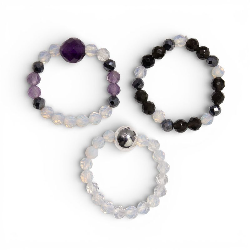 Nymph Spirit Ringset med Ädelstenar – Fullmåne