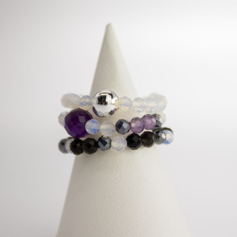 Nymph Spirit Ringset med Ädelstenar – Fullmåne