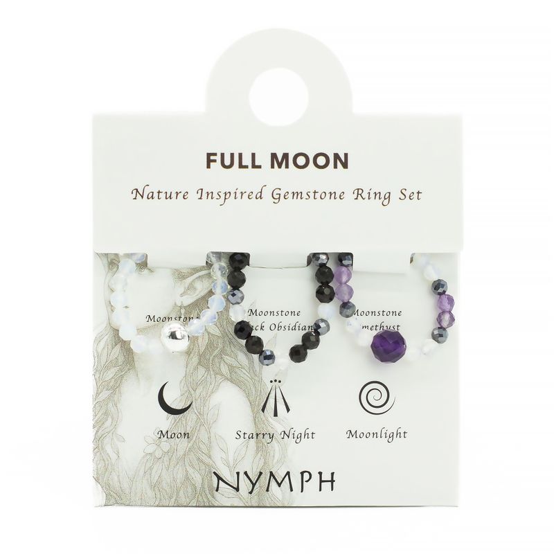 Nymph Spirit Ringset med Ädelstenar – Fullmåne