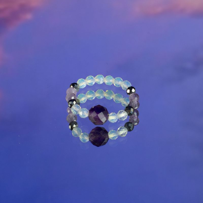 Nymph Spirit Ringset med Ädelstenar – Fullmåne