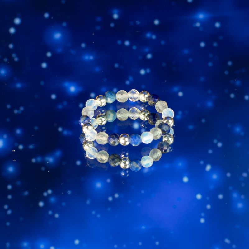 Nymph Spirit Ringset med Ädelstenar – Norrsken