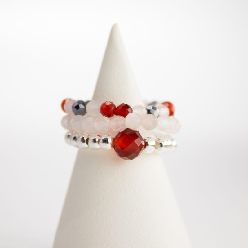 Nymph Spirit Ringset med Ädelstenar - Kärlek & Flamma