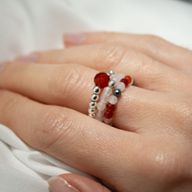 Nymph Spirit Ringset med Ädelstenar - Kärlek & Flamma