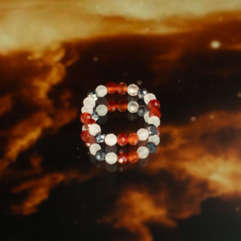 Nymph Spirit Ringset med Ädelstenar - Kärlek & Flamma