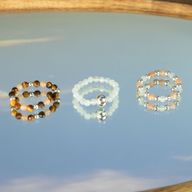 Nymph Spirit Ringset med Ädelstenar – Havssolnedgång