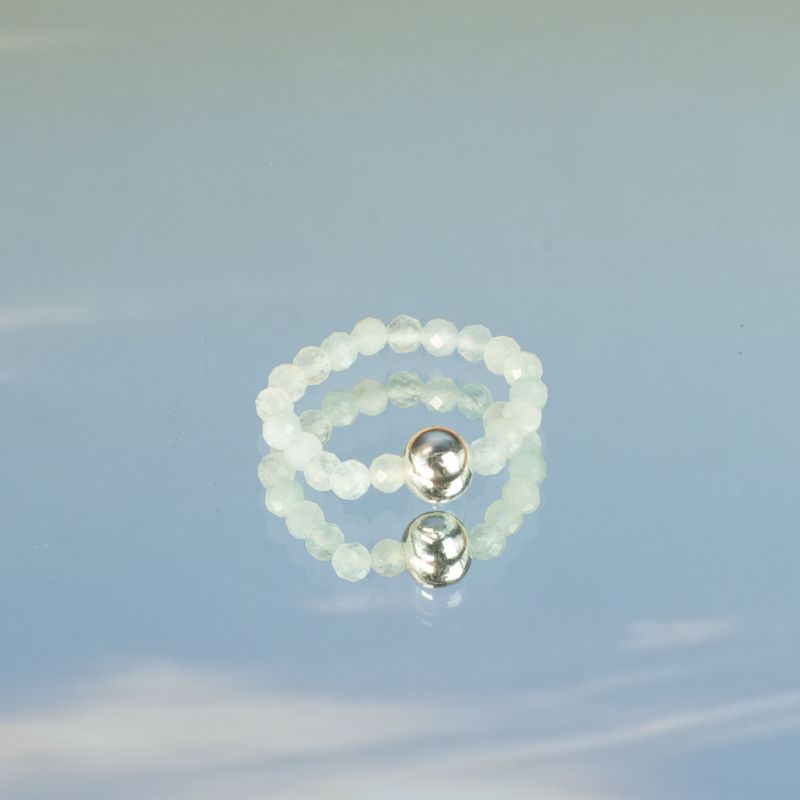 Nymph Spirit Ringset med Ädelstenar – Havssolnedgång