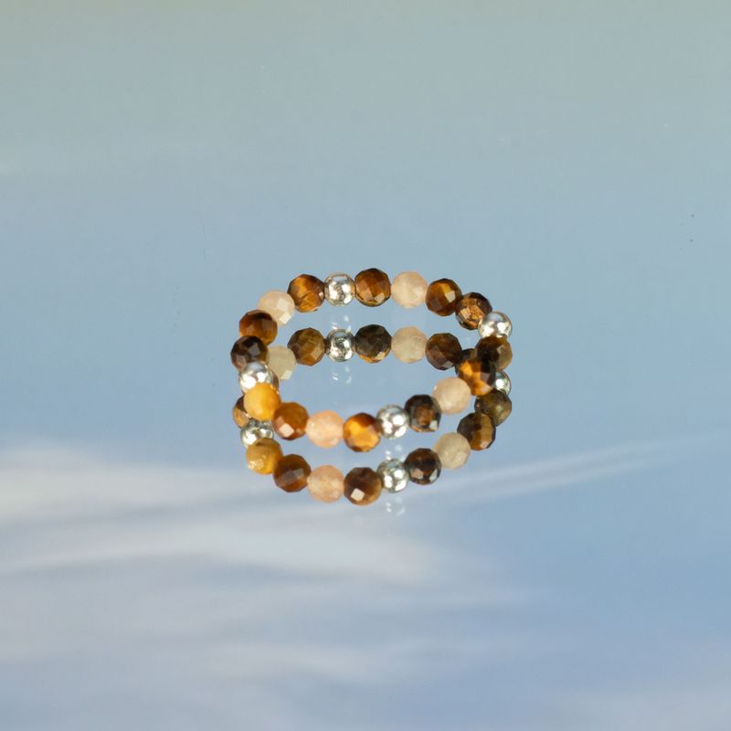 Nymph Spirit Ringset med Ädelstenar – Havssolnedgång