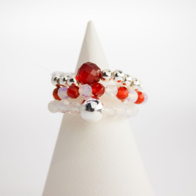 Nymph Spirit Ringset med Ädelstenar - Blodmåne