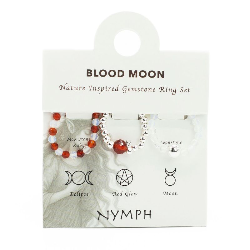 Nymph Spirit Ringset med Ädelstenar - Blodmåne