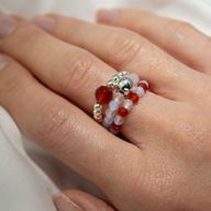 Nymph Spirit Ringset med Ädelstenar - Blodmåne