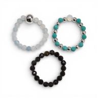 Nymph Spirit Ringset med Ädelstenar - Oändligt Hav