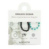 Nymph Spirit Ringset med Ädelstenar - Oändligt Hav