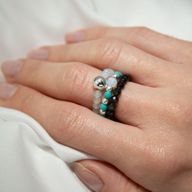 Nymph Spirit Ringset med Ädelstenar - Oändligt Hav