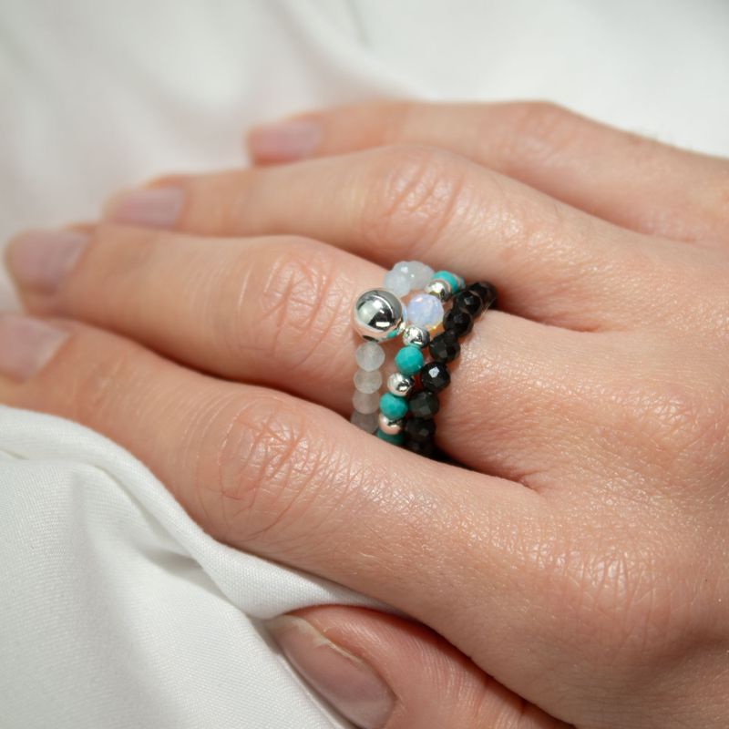 Nymph Spirit Ringset med Ädelstenar - Oändligt Hav