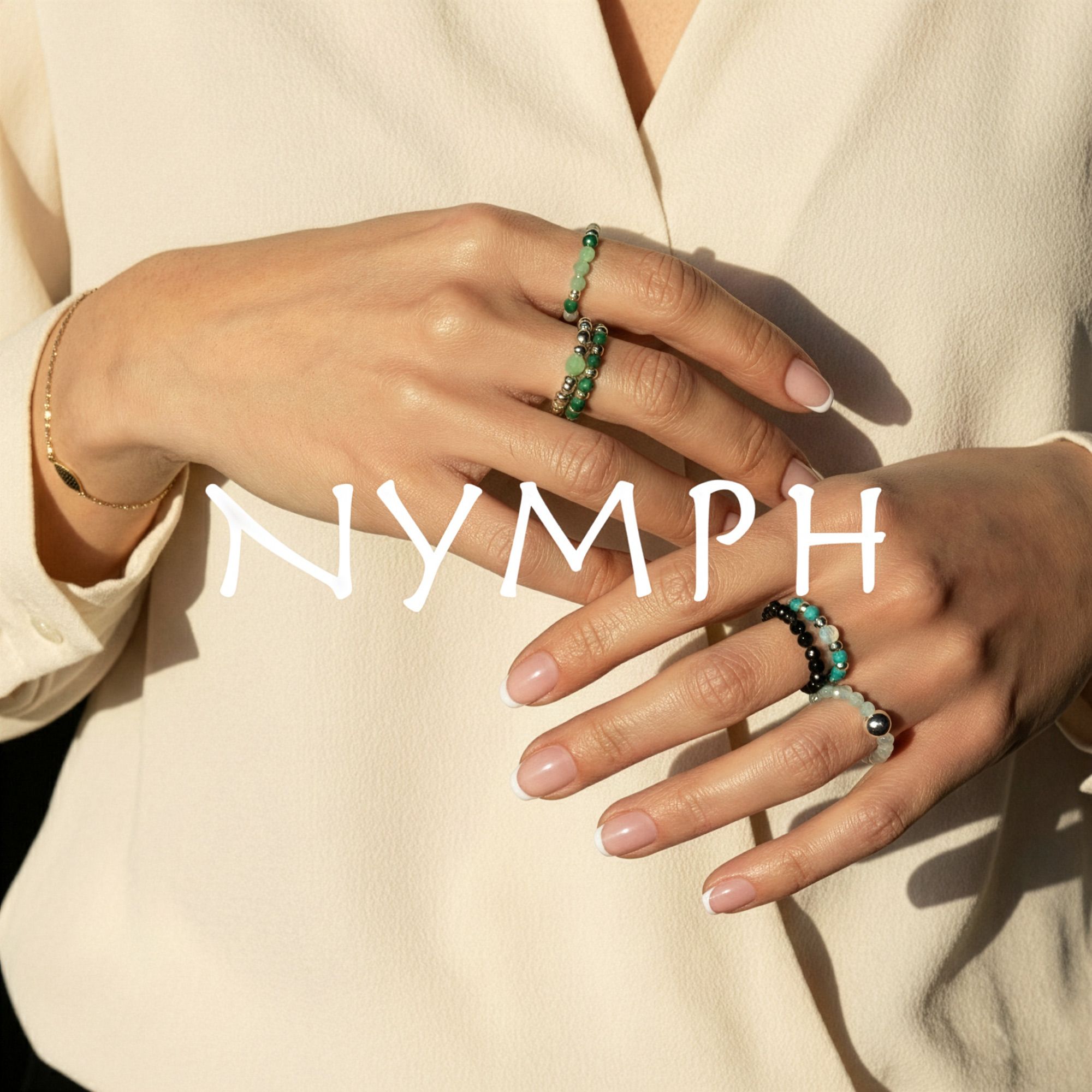 Nymph – Naturinspirerade Ringset med Ädelstenar