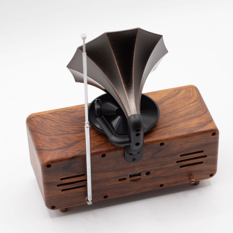Högtalare i Retrostil – Dubbel Mini-grammofon med Bluetooth