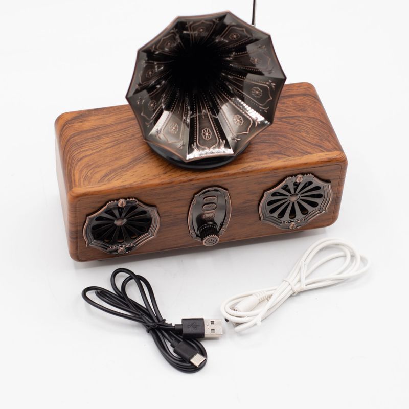 Högtalare i Retrostil – Dubbel Mini-grammofon med Bluetooth