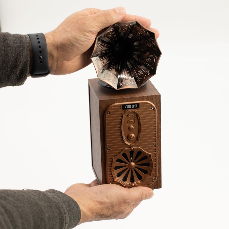 Högtalare i Retrostil – Hög Grammofon med Bluetooth (Extra Ljudstark)