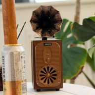 Högtalare i Retrostil – Hög Grammofon med Bluetooth (Extra Ljudstark)