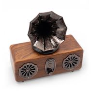 Högtalare i Retrostil – Dubbel Mini-grammofon med Bluetooth