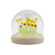 Lysande Glaskupa med Blommor - 20 Solrosor - LED USB