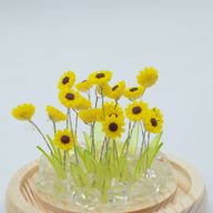 Lysande Glaskupa med Blommor - 20 Solrosor - LED USB