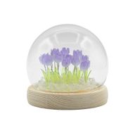 Lysande Glaskupa med Blommor - 20 Tulpaner - LED USB