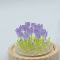 Lysande Glaskupa med Blommor - 20 Tulpaner - LED USB