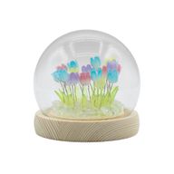 Lysande Glaskupa med Blommor - 20 Blandade Tulpaner - LED USB