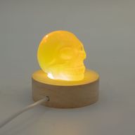 6 cm rund USB-LED-ställ i trä - Kall/Varm/Dagljus