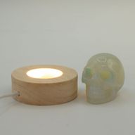 6 cm rund USB-LED-ställ i trä - Kall/Varm/Dagljus