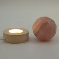 6 cm rund USB-LED-ställ i trä - Kall/Varm/Dagljus