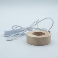 6 cm rund trä USB LED-ställ – flerfärg
