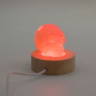 6 cm rund trä USB LED-ställ – flerfärg