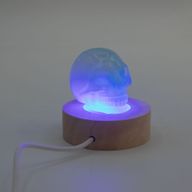 6 cm rund trä USB LED-ställ – flerfärg